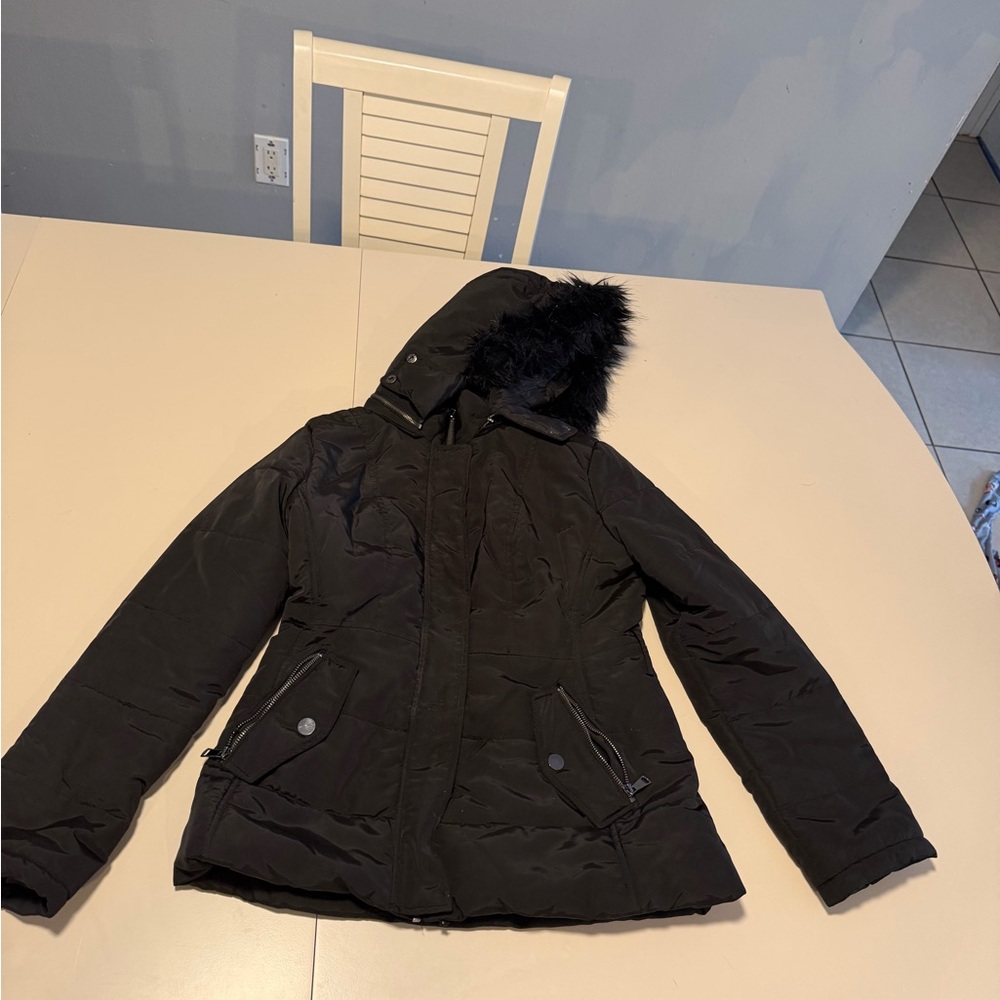 New York and Company Black Hooded puffer Jacket